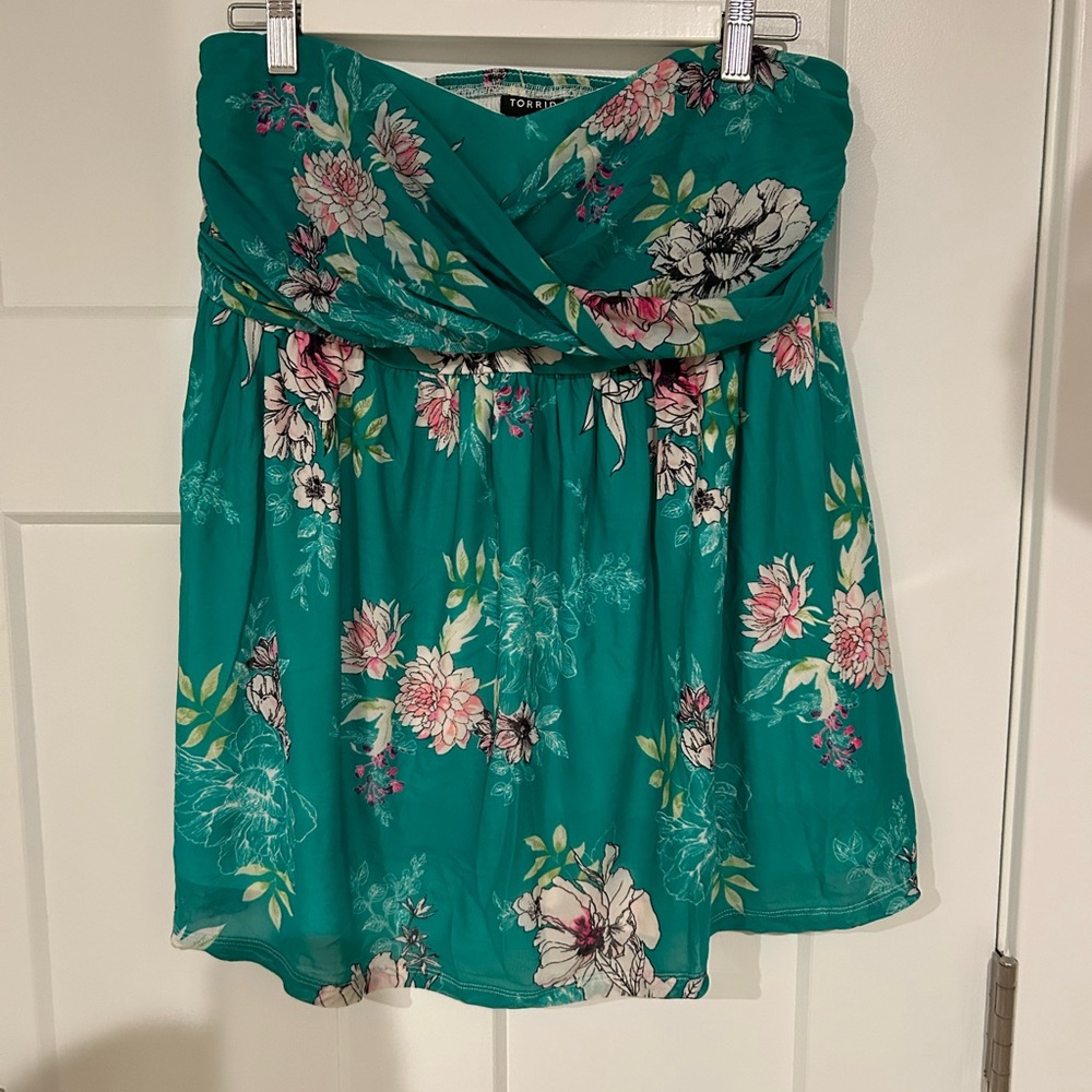 Torrid Teal Floral Swim Bottom
